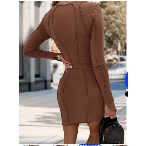 PrettyGarden Long Sleeve Bodycon Midi Dress Size Medium NEW!! - Picture 9 of 9